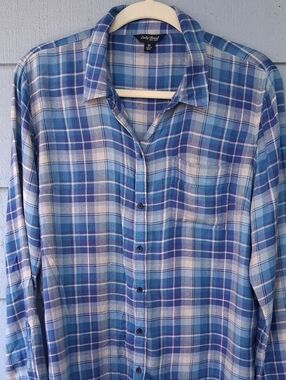 Lucky Brand Blue Plaid Button-Down Shirt